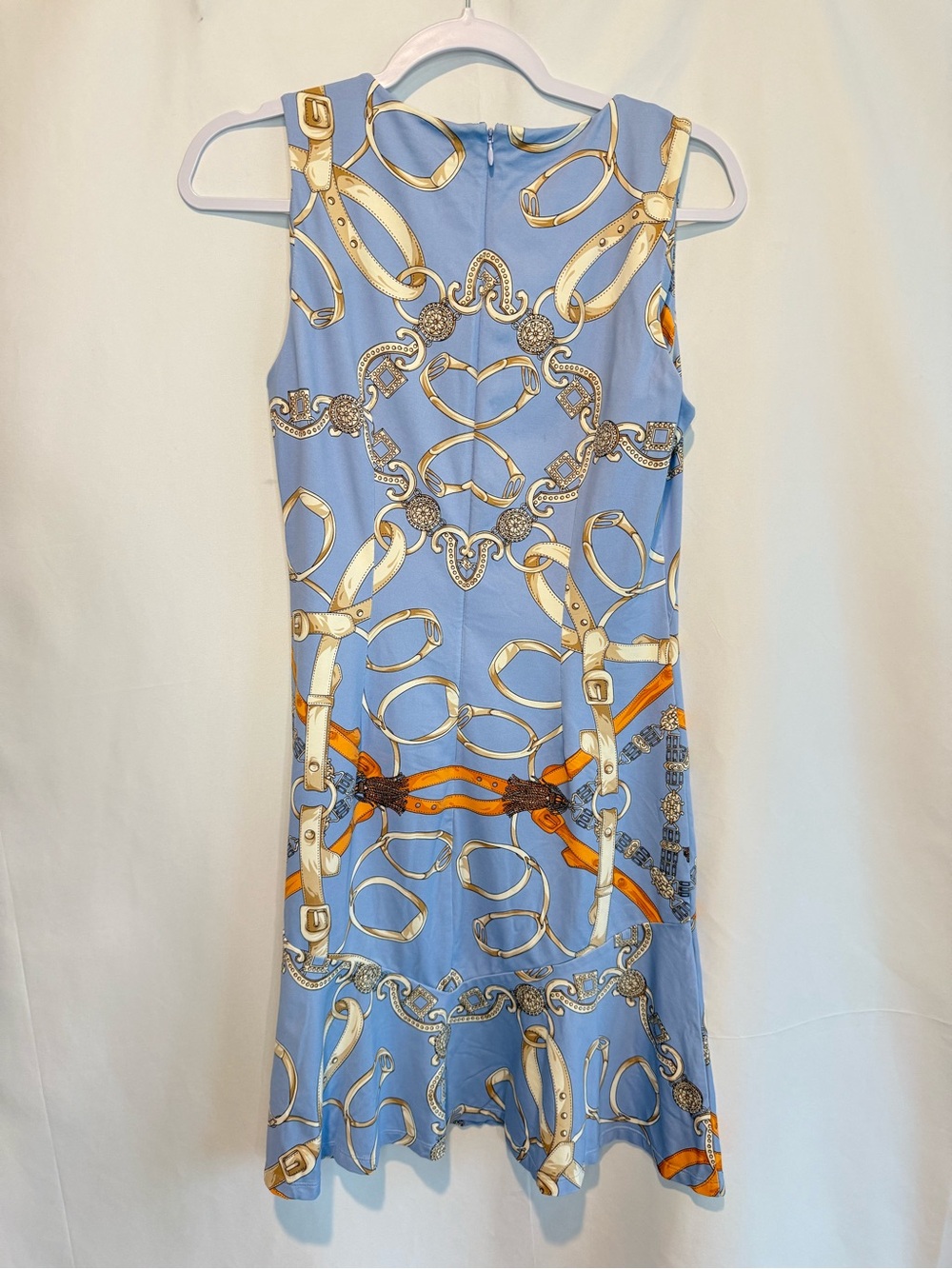 J.McLaughlin Devon Stirrup Print Sleeveless Flounce Hem Carmen Dress Small - Picture 5 of 10